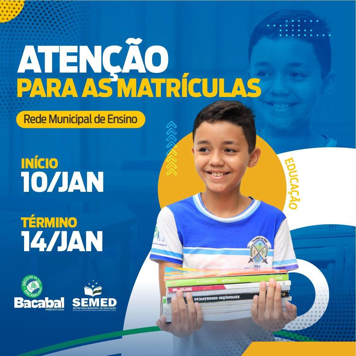 Prefeitura de Bacabal inicia semana de matrículas na rede municipal de ensino Prefeitura de Bacabal inicia semana de matrículas na rede municipal de ensino