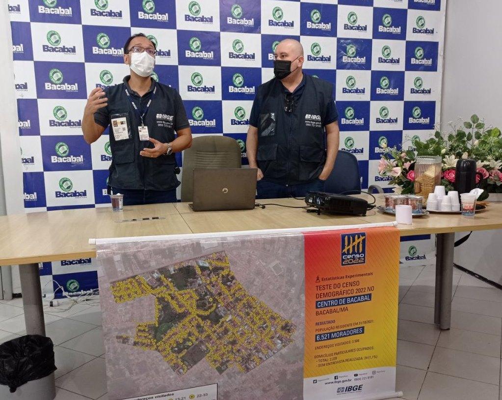 IBGE divulga resultado do teste do Censo 2022 realizado com o apoio da Prefeitura de Bacabal