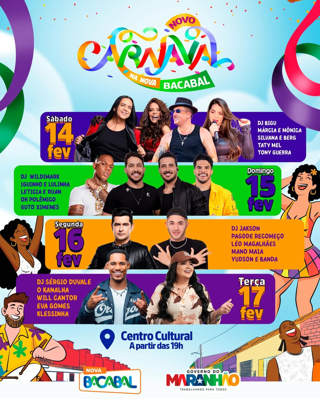 Contagem regressiva: Novo Carnaval na Nova Bacabal tem atrações confirmadas; confira a programação