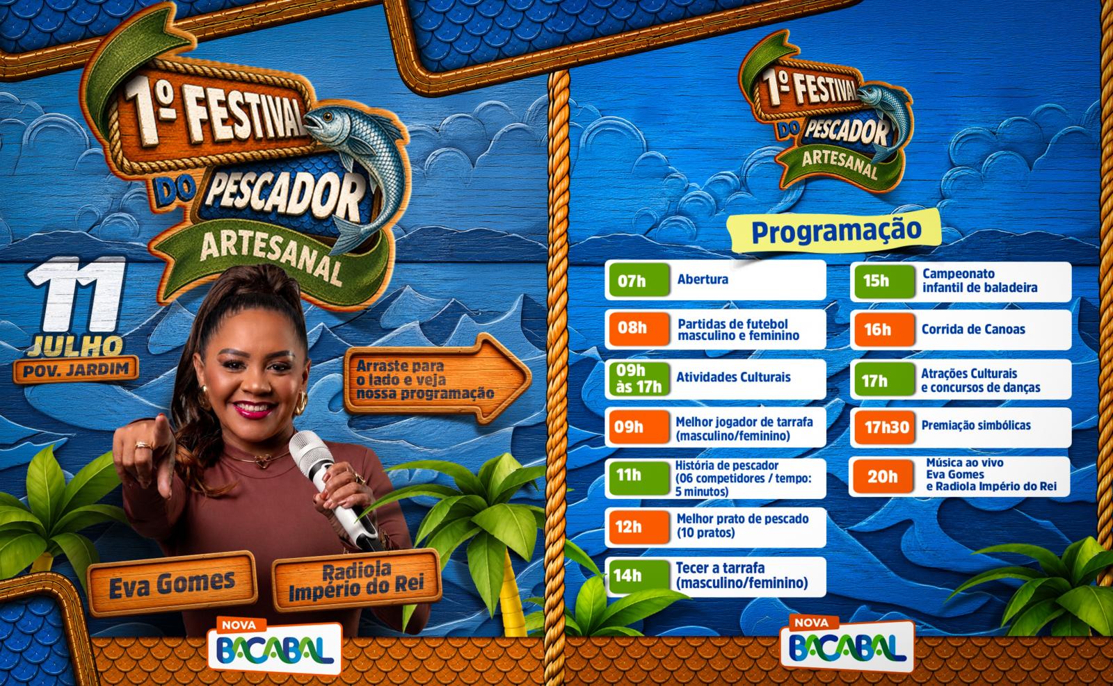 Prefeitura de Bacabal realiza 1º Festival do Pescador Artesanal no Povoado Jardim neste sábado (11)